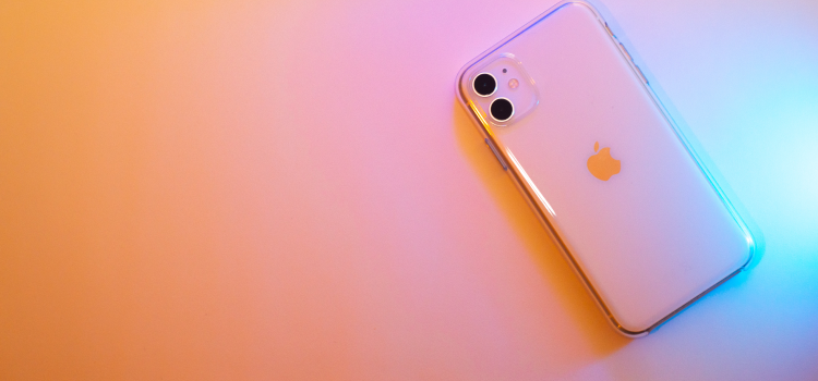 iphone on colourful background